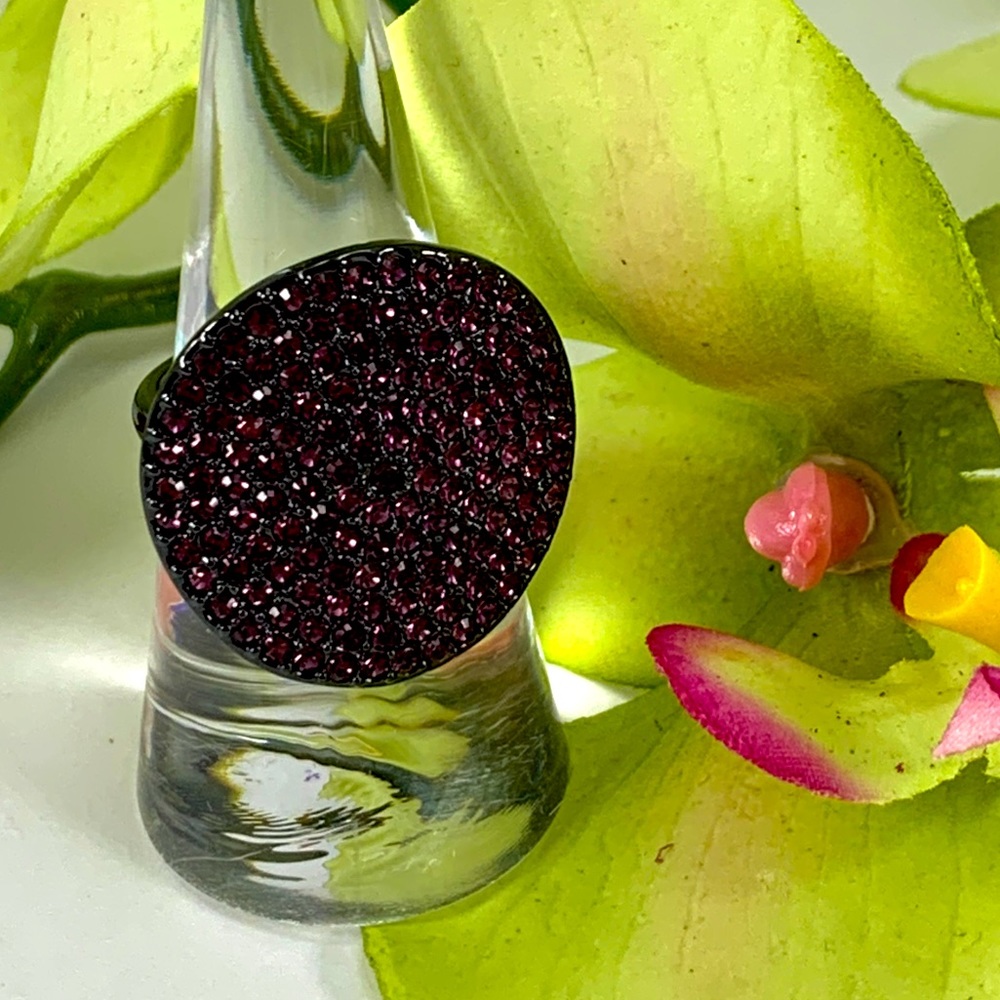 Coach Purple Pavéd Crystal Ring